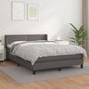 3130719 vidaXL Divan Bed with Mattress Grey 140x190 Cm Faux Leather