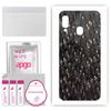 apgo Protective Skin Sticker for the Back Compatible with Samsung Galaxy A20e, Wrap Film, Foil, Vinyl - Pattern Carbon Black Pixel