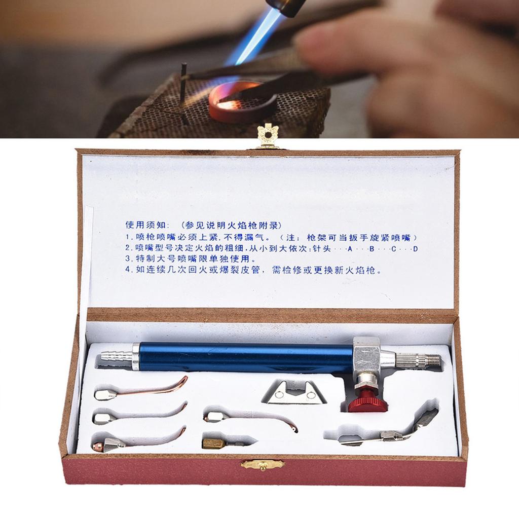 Oxygen Torch Jewelry Torch Welding Soldering Gun with 5 Tips for Oxygen Cylinders