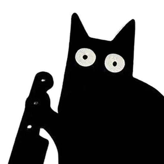 Черная кошка Топпер для двери Деревянная дверная рама Украшение кошки Хэллоуин Украшение угла двери для подарков любителю кошек Домашний декор для двери