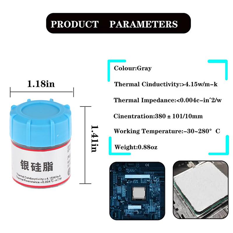 25G Silver Thermal Compound Paste For Coolers Heat Sink Paste Thermal Grease Vga Heatsink Plaste For Pc Computer Processor