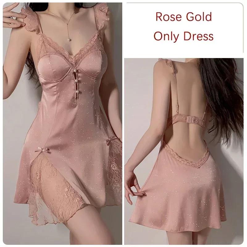 Роскошная пижама, женский пижамный комплект, мини-платье на шнуровке с бюстгальтером, сексуальная женская пижама