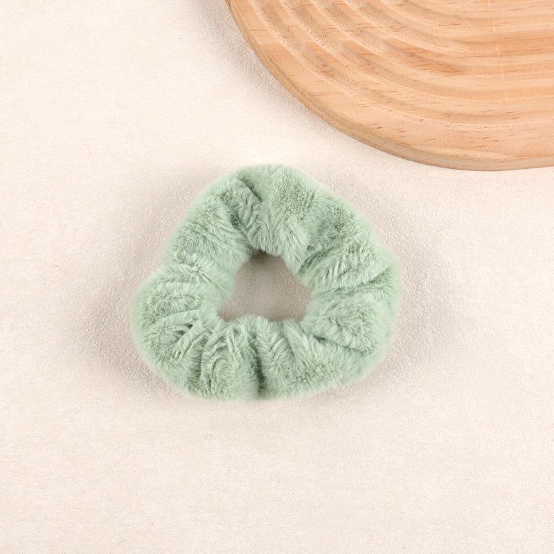 Яркая теплая плюшевая резинка для волос - Высокоэластичный держатель для хвоста для осени и зимы