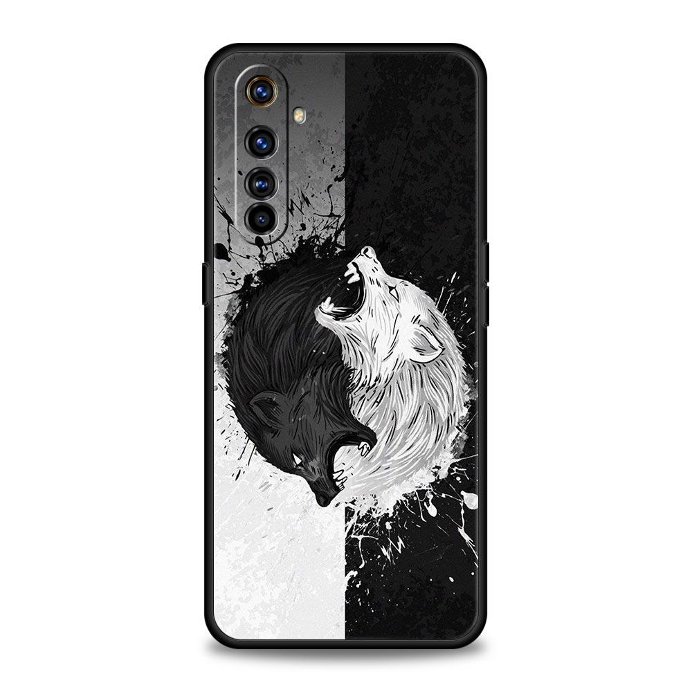 Животное Волк Для Realme 9i Роскошный Чехол для Телефона 9 8 5G GT2 7 6 Pro Plus 8i C21 C3 C11 C25 Мягкий Черный Силиконовый Чехол Coque Fundas