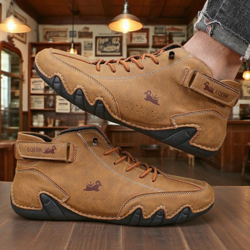 Модная мужская обувь хай-топ из замши, с креативной шнуровкой, для повседневных случаев. Рваные джинсы - выделитесь стильно.