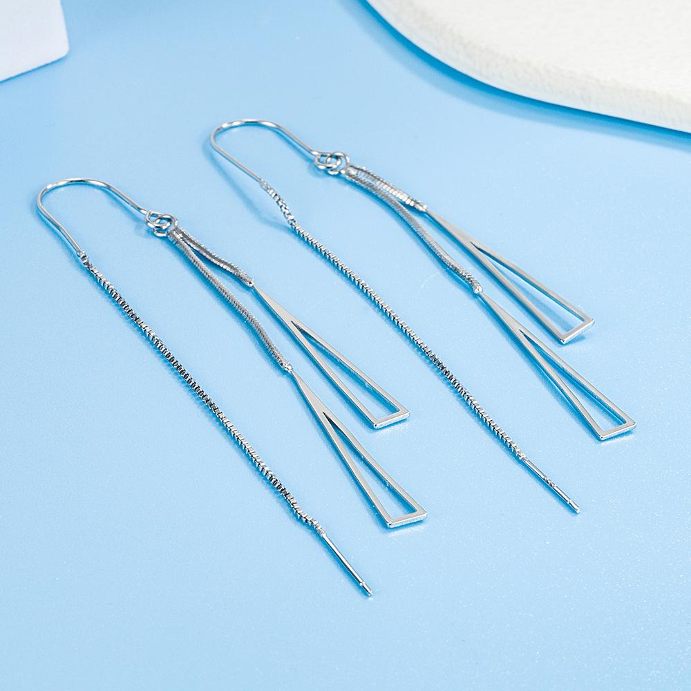 Высококачественные геометрические треугольные серьги-крючки в корейском стиле, элегантные длинные угловые серьги-подвески с кисточками, серьги-кольца