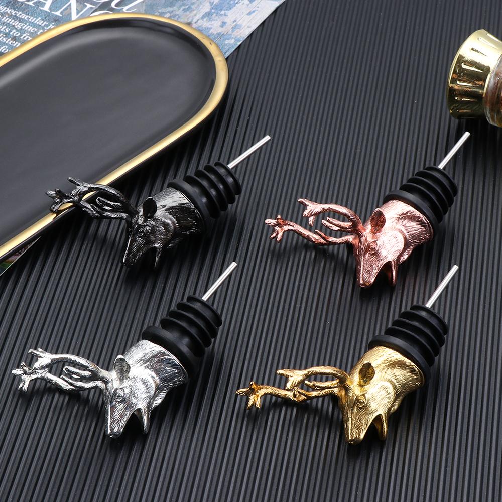 Party Supplies Unique Stag Deer Head Christmas Ornament Wine Aerators Wine Pourer Bottle Stoppers