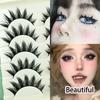 Handmade False Eyelashes Wispy Fluffy 3D Messy Fake Lashes  Eye Makeup Tools