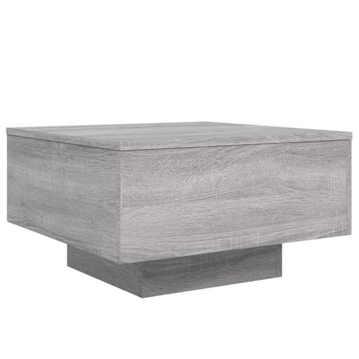 VidaXL Table Basse avec Lumières LED, Table d'Appoint, Bout de Canapé, Meuble de Salon Salle de Séjour, Moderne, Sonoma Gris 836579