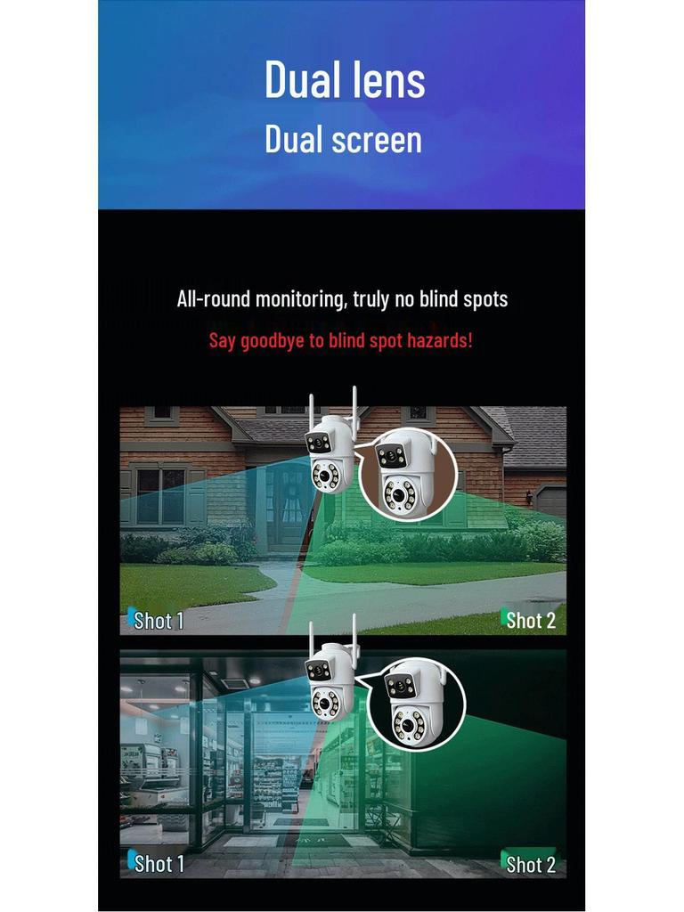 Двухдиапазонная AI Smart WiFi камера Tuya Graffiti: HD, Удаленный мобильный мониторинг, Водонепроницаемый