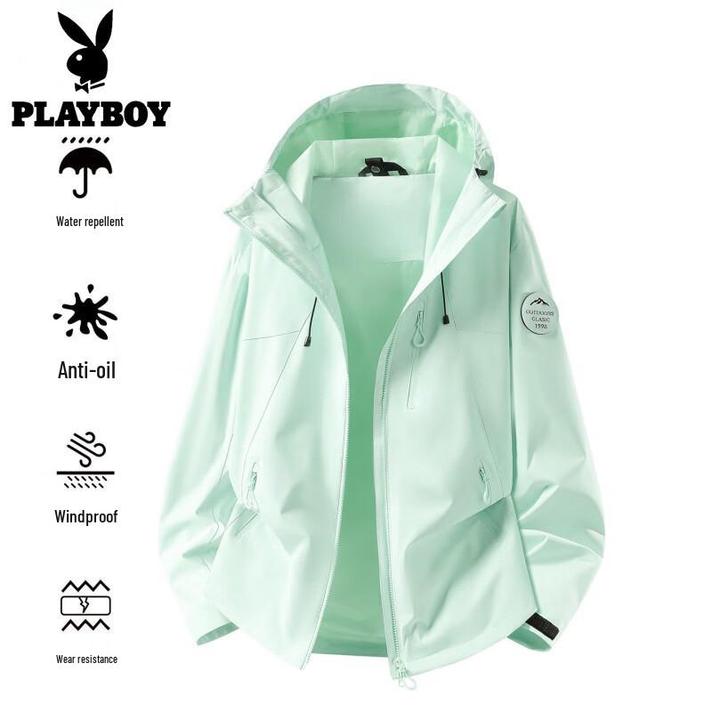 PLAYBOY Унисекс 3-в-1 Ветрозащитная Водонепроницаемая Уличная Куртка с Капюшоном