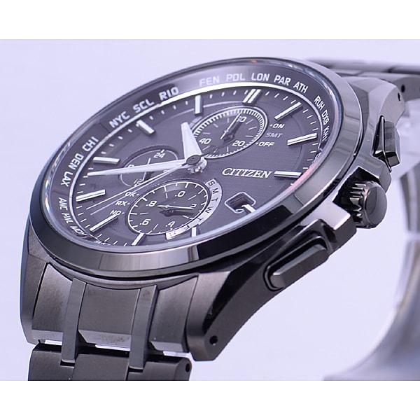 Citizen АТ8044-56Е ( Часы ATTESA Black Titanium Series Eco-Drive с радиоуправлением мировым временем) Круглый