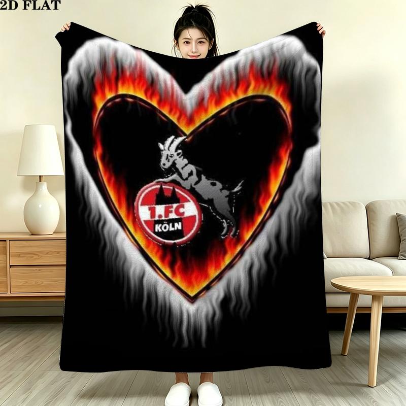 FC Köln Print Flannel Blanket, High quality Comfortable for All Seasons, Home Decor, Warmth and Comfort, Perfect for Christmas Gifts