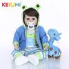 KEIUMI Hot Sale Reborn Baby Doll Soft Silicone Cloth Body Realistic Fashion Doll Newborn Toy With Giraffe Kids Birthday Gifts