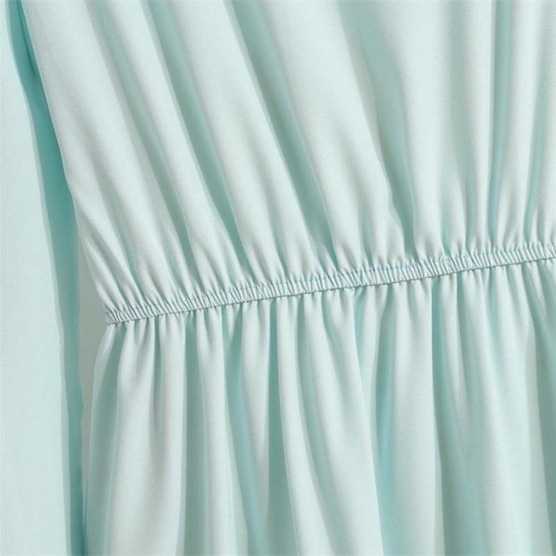 Модное женское однотонное платье с длинным рукавом и круглым вырезом, повседневное платье для вечеринки в стиле бохо