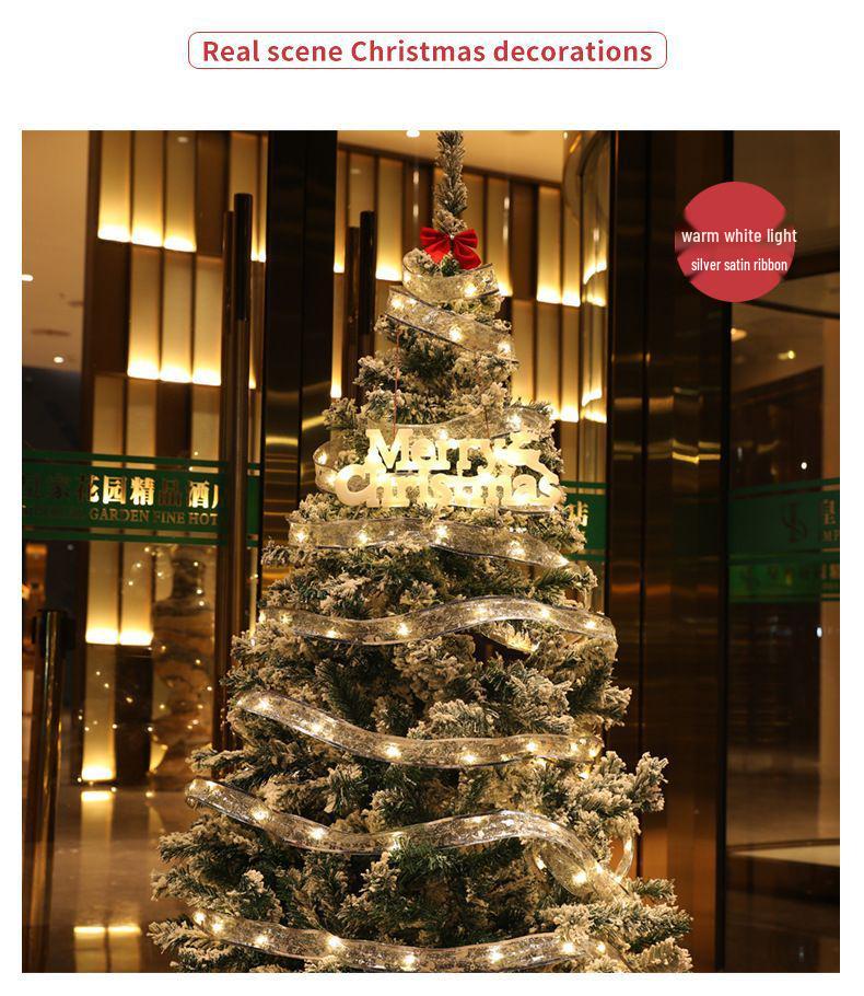 Праздничная лента светодиодная гирлянда и елочные украшения - Набор рождественских шаров и светодиодной ленты