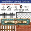 2D Flat, 15.7×3.94inch Home Decor Wall Aluminium Decorative Sign, Fun Vintage "Garden New Plant Area Sign" Metal Plaque, Holiday Gift for Friends and