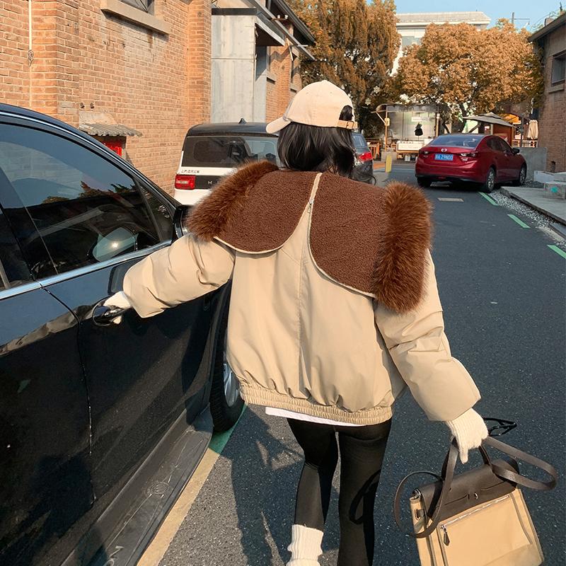 Осень-зима, утепленная теплая парка, женская повседневная милая однотонная Свободная куртка с капюшоном и большим карманом, верхняя одежда