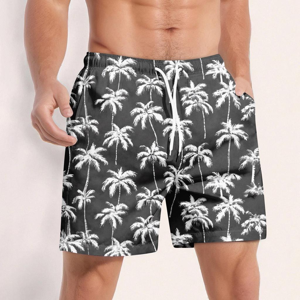 Men's Fashion Printed Elastic Waist Casual Yoga Pants Beach Shorts