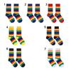 Street Skate Casual Sports Elasticity Sweat Retro Harajuku Long Sock Cotton Socks Rainbow Striped