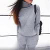 Winter Knitted Tracksuit Turtleneck Sweatshirts Casual Suit Women Clothing 2 Piece Set Knit Pant Sporting Suit Female Sweater