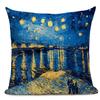 Декоративная наволочка с изображением масляной живописи Ван Гога для дивана, автомобиля и офиса, наволочка 45x45 см