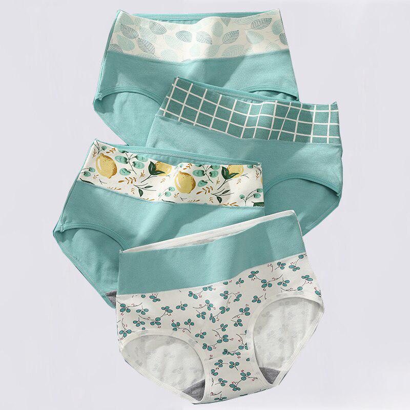 Набор женских бесшовных трусов с высокой талией, 4 штуки