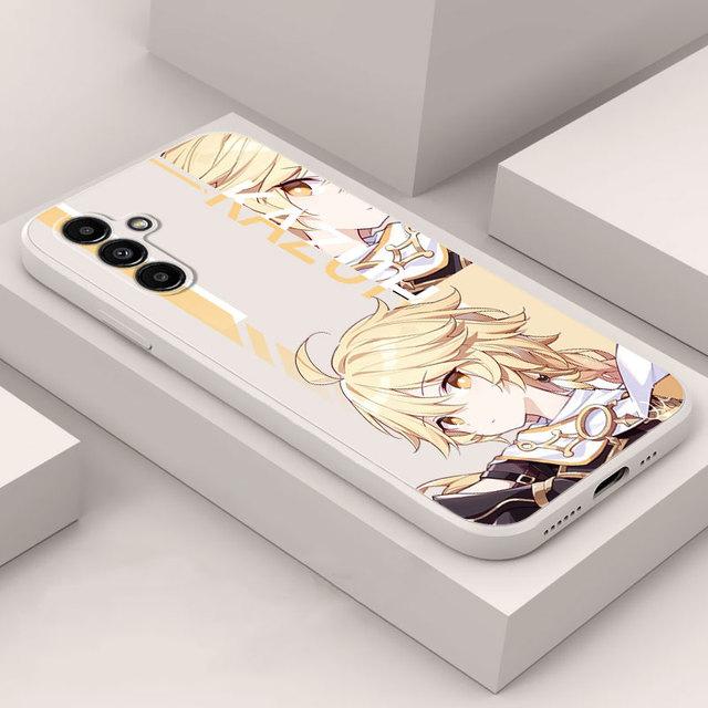 Квадратный жидкий чехол для телефона Samsung Galaxy A32 A52s A53 A42 A73 A13 A23 A33 A13 A12 A52 A72 A22 Genshin Impact People Cover