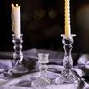 Vintage Clear Crystal Glass Candlestick Valentine's Day Romantic Candlelight Dinner Shooting Props Home Wedding Decoration