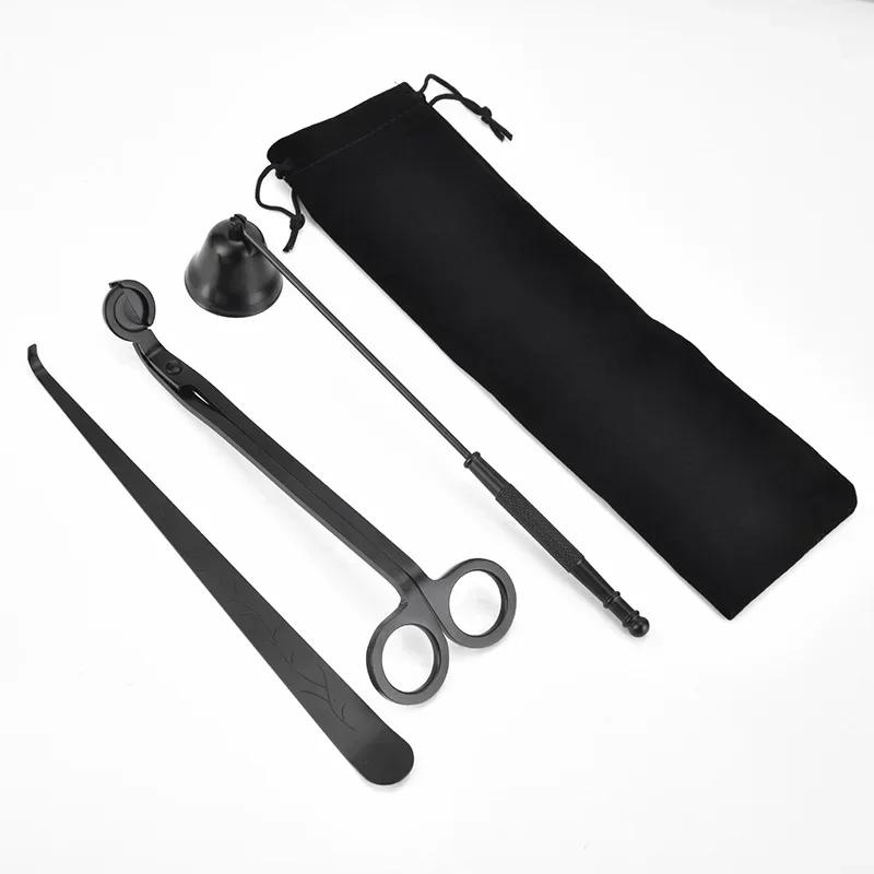 Инструмент для тушения свечей, черный металлический свечной огнетушитель, ножницы для обрезки фитиля свечи/крючок/поднос для свечей/инструмент для ухода за свечами