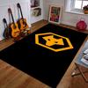 Geometric Fox Emblem On Black Background Patterned Carpet a Non Slip Rug Suitable for All Seasons and Any Setting, Gift