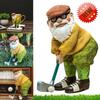 Golf Gnome Dwarf Art Statue Waterproof Garden Resin Ornaments Golfing Gnome Statue  Office