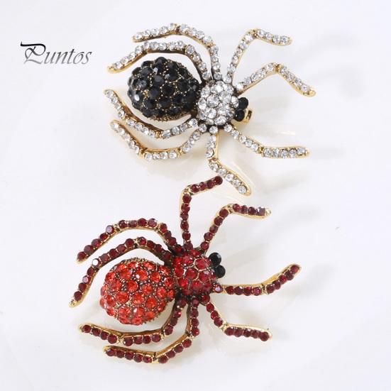 Брошь-паук, блестящий декор со стразами, реалистичная форма паука, украшение для воротника одежды, антикоррозийный сплав, легкая одежда, ювелирные изделия, женский подарок