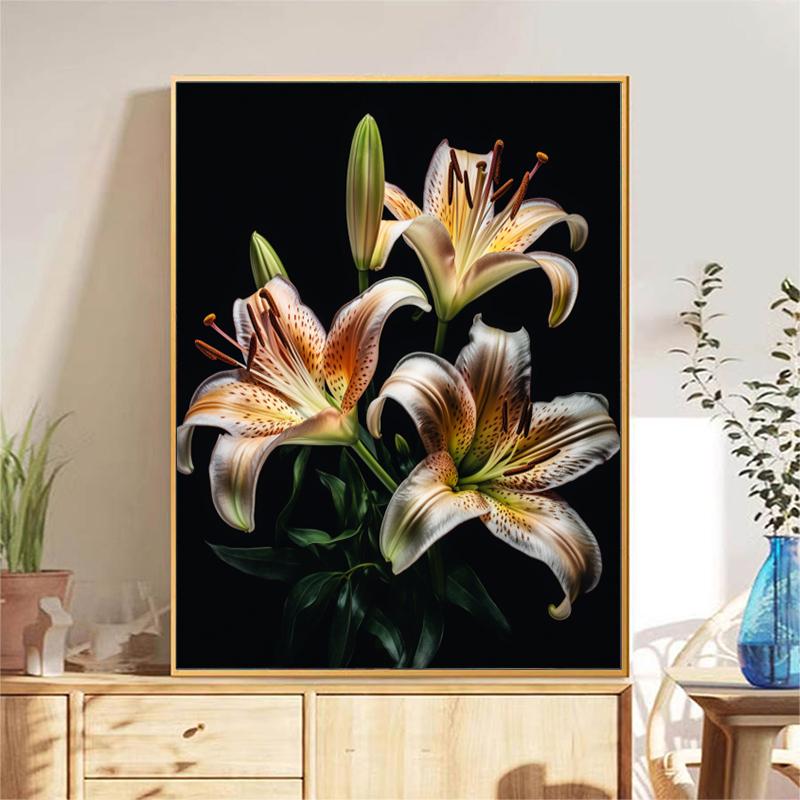 5d DIY Алмазная картина Вышивка крестом Цветы лилии Алмазная вышивка Мозаика Полная круглая дрель Домашний декор Искусство