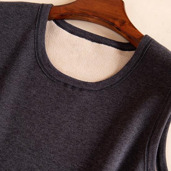 Men Thermal Tank Top Warm Fleece Lined Undershirt Sleeveless Crew Neck Base Layer Shirt Thickened Vest for Autumn And Winter