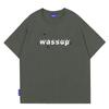 Wassup Heods Short-Sleeved T-Shirt for Men, Flame Trendy Brand, 2022 Summer Casual Top, Couple's National Trendy Brand Heavyweight