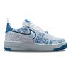 Nike Air Force 1 Crater Flyknit GS White Dark Marina Blue Детские кроссовки Football-Grey Photo-Blue DM1060-100