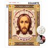 Jesus Christ Religious Framed Pearl Painting Kit DIY 3D Sparkling Bead Canvas Art Relaxing Handmade Craft Gift for Women