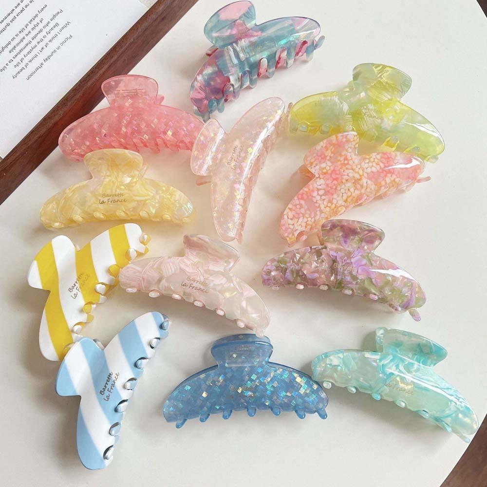 Acrylic Acetic Acid Hair Claw Elegant Women Hair Accessories Fashion Gradient Shark Clip Gifts