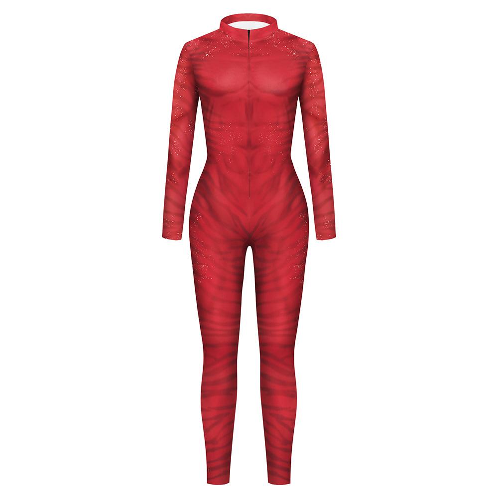 Взрослый Мужской Водяной Эльф Монстр Кино Ролевой Комбинезон Слитный Костюм Хэллоуин Цифровая Печать Леггинсы Костюм Колготки для Вечеринки Костюм