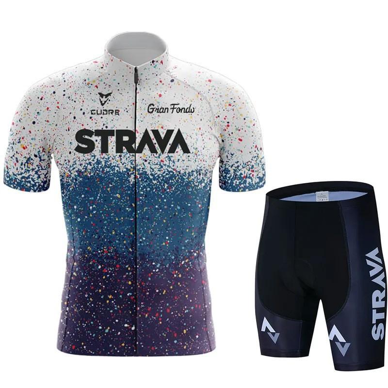 STRAVA Tour De Cycling Suit Short Sleeve Set Speed-drying Clothes Drawable Design
