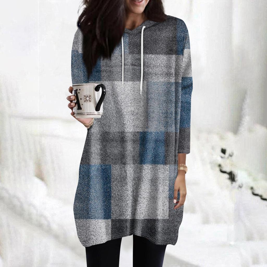 Женские толстовки, повседневные рубашки с рукавами 3/4, модные туники с принтом, топы с карманами