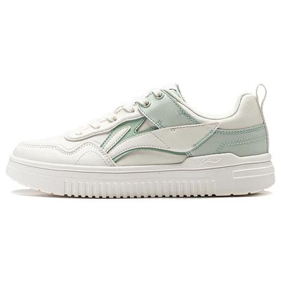 Li Ning Qingyun модные удобные дышащие износостойкие нескользящие низкие повседневные туфли женские кроссовки белые синие AGCT298-2