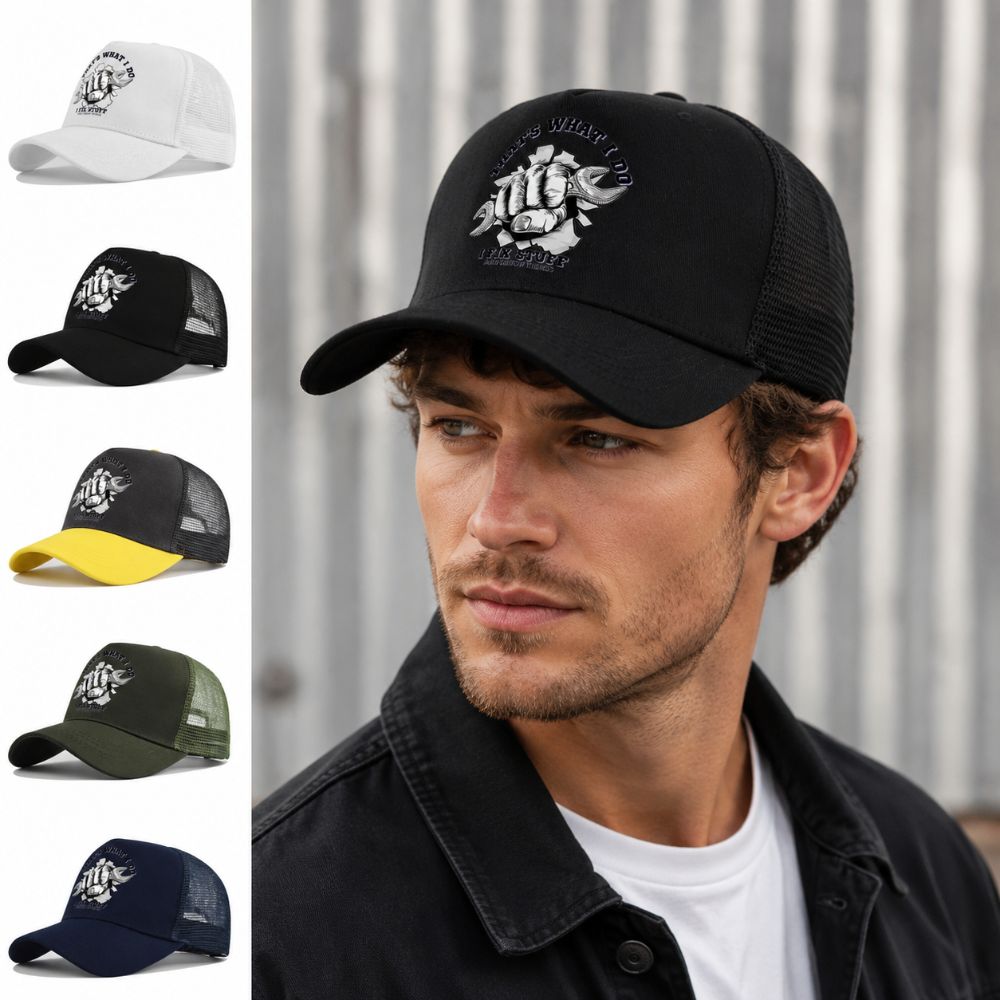 Two Tone Mesh Trucker Hat Breathable Outdoor Sun Hat Vintage Summer Baseball Cap For Men