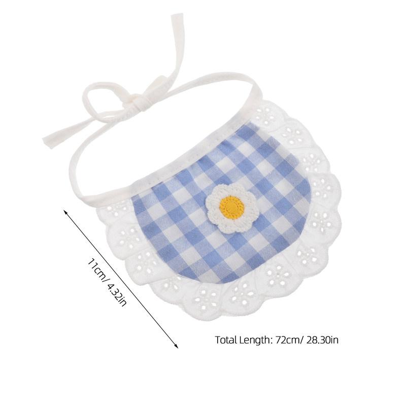 Pet Cotton Neckerchief Dog Drool Bib Lace Bandana Breathable Washable Puppy Apparel Small Dog Cat Flower Scarf Accessory
