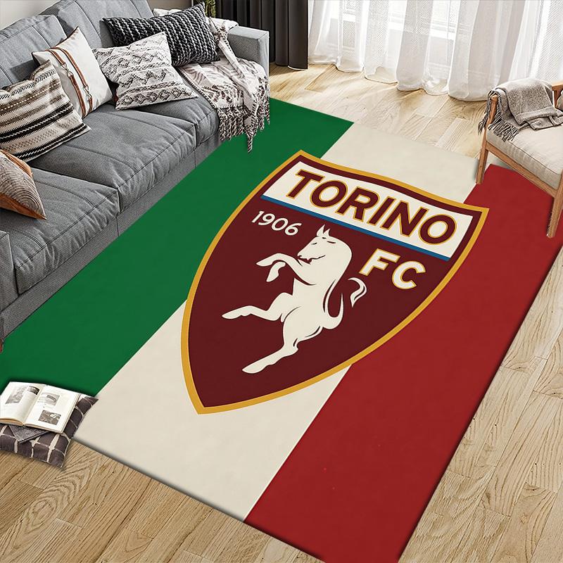 Torino Football Club2 Flannel Pattern Square Carpet,Area Rug,Carpet Rug for Living Room Bedroom Sofa Playroom Decor,Non-slip Floor Mat