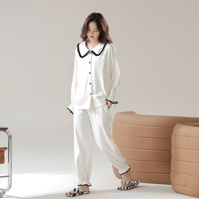 Новая женская пижама, весенняя, с длинными рукавами, из чистого хлопка класса А, пуллер, хлопок, для отдыха, удобный комплект для дома