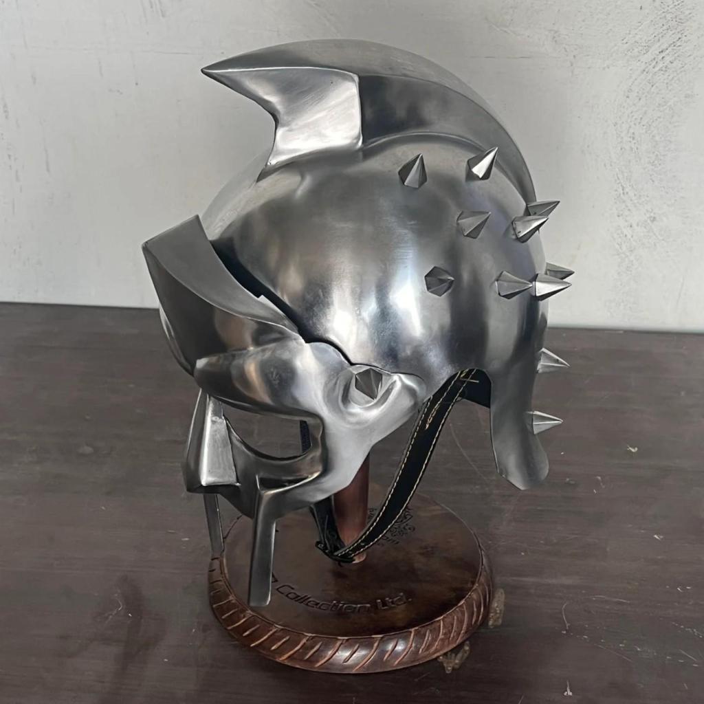 Greek Armour Gladiator Helmet for Role Play with Free Display Stand Maximus Decimus Meridians Armour Helmet