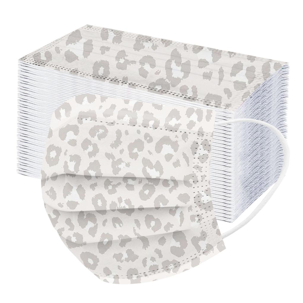 Трехслойная одноразовая пыленепроницаемая защитная маска с леопардовым принтом для взрослых