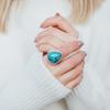 Подлинный чешский необработанный драгоценный камень бирюза 925 пробы, кольцо ручной работы, ювелирное изделие, эффектное женское кольцо, подарок для нее.